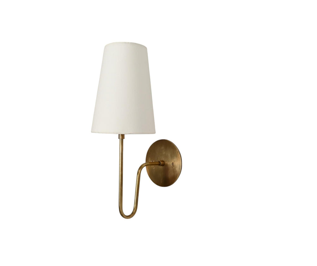 Single Light Hallway Bedside Wall Lamp Linen Shade Sputnik Fixture
