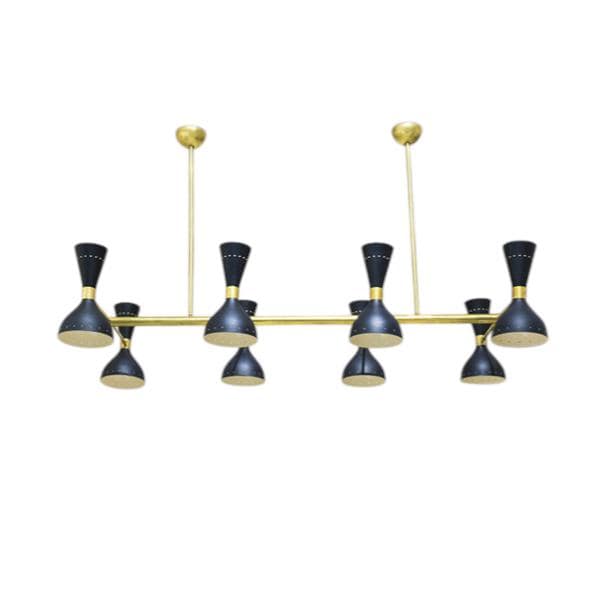 8 light linear handmade diablo  sputnik chandelier lighting fixture