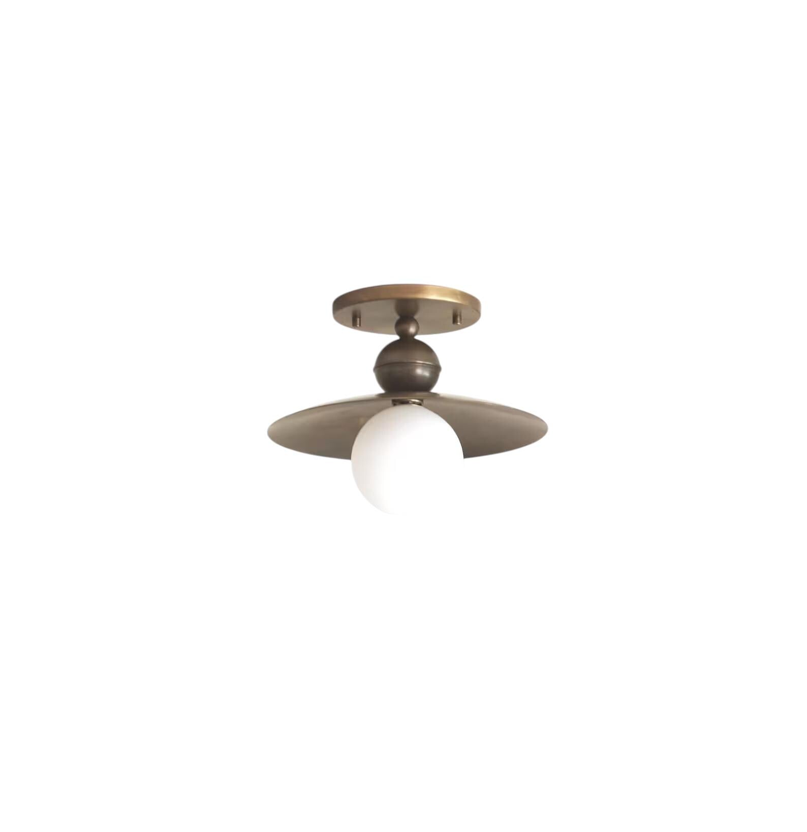 Single Light Brass Ball Flush Fixture