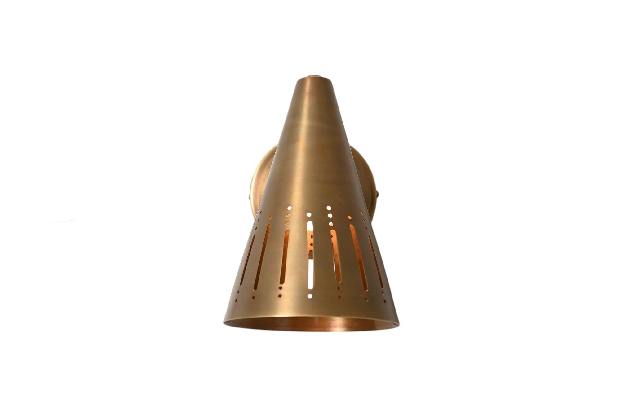 Handmade Swivel Solid Brass Adjustable Wall Sconce Light - Mid-Century Modern