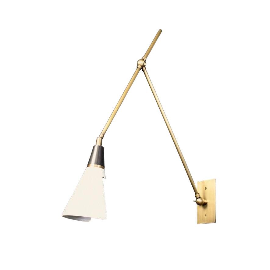 Handcrafted Brass Wall Lamp Mid Century Modern Adjustable Sconce