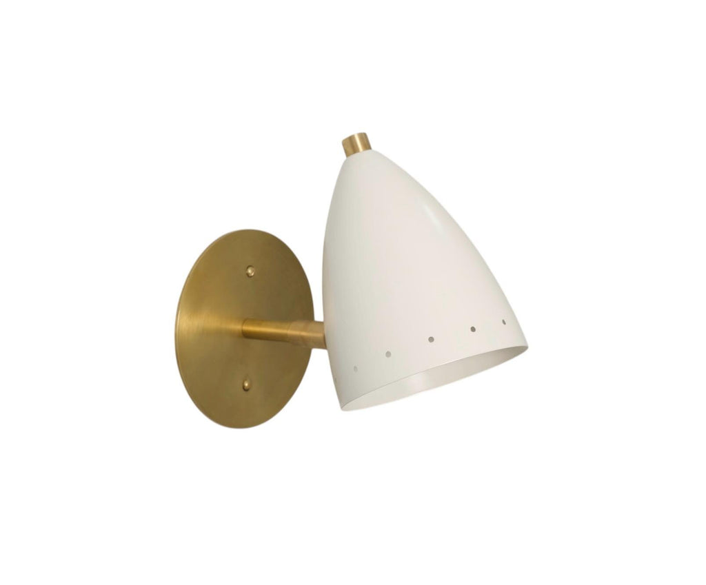 Handmade Solid Brass Cone Shade Wall Sconce - Adjustable Lighting