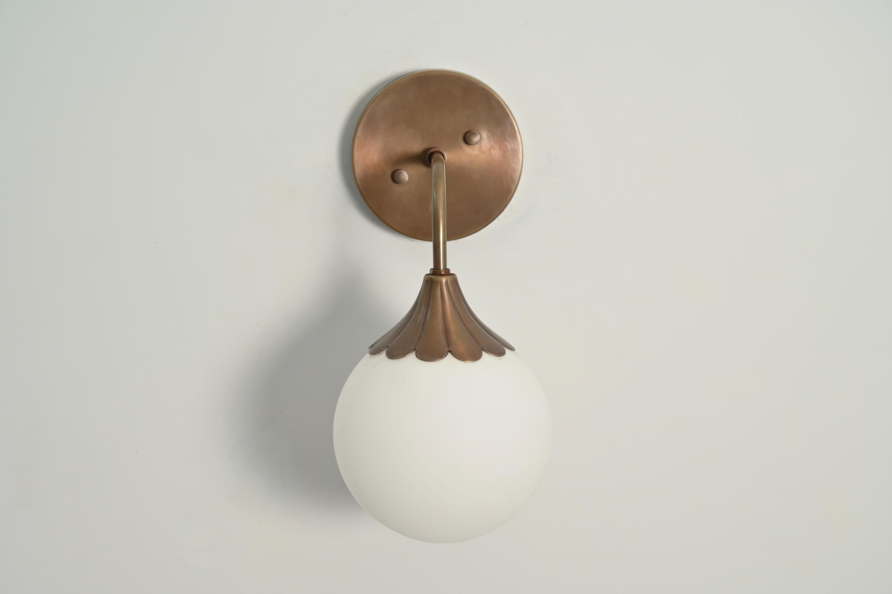 Handmade Brass Sconce: Mid-Century Modern Scallop Wall Lamp