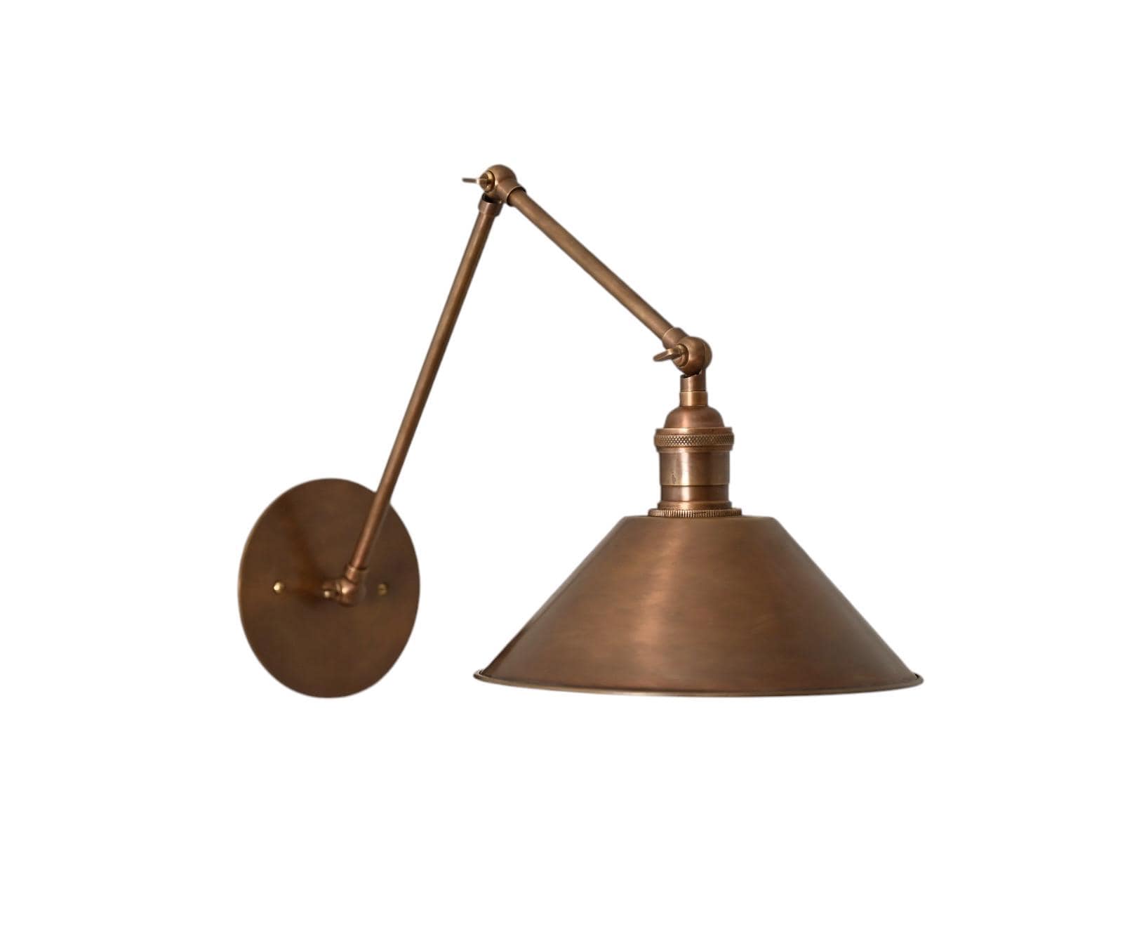 Adjustable Solid Brass Swivel Wall Lamp Light with Shade