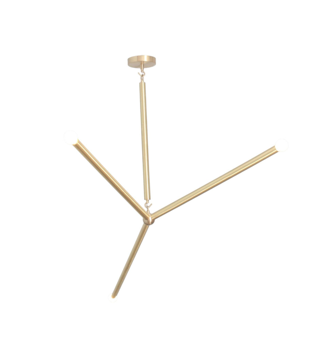 3 light Modern Brass Handmade  Vintage Stilnovo Chandelier Light Fixture