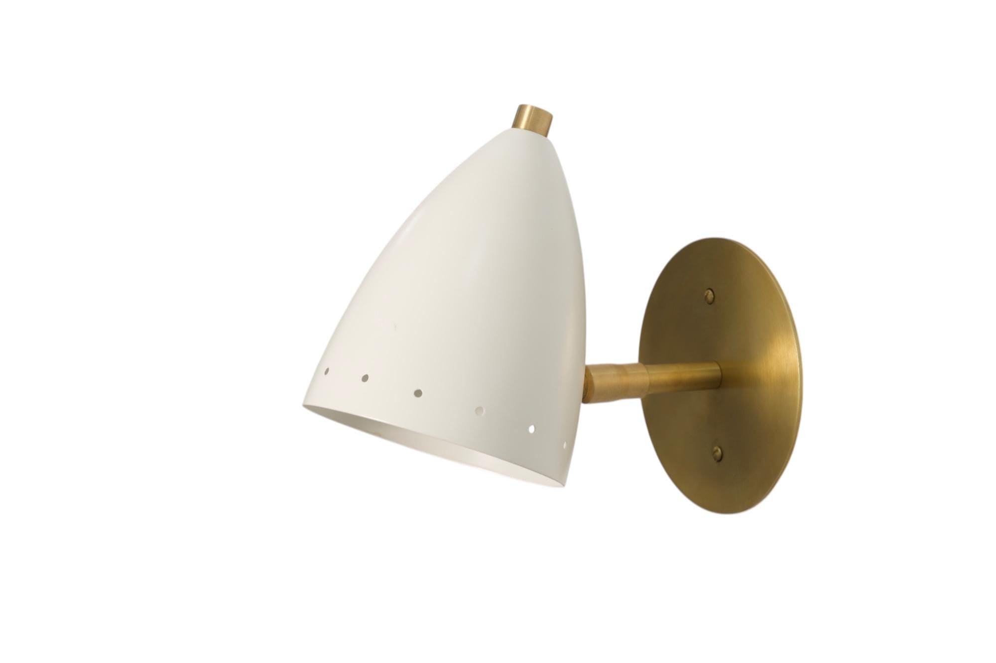 Handmade Solid Brass Cone Shade Wall Sconce - Adjustable Lighting