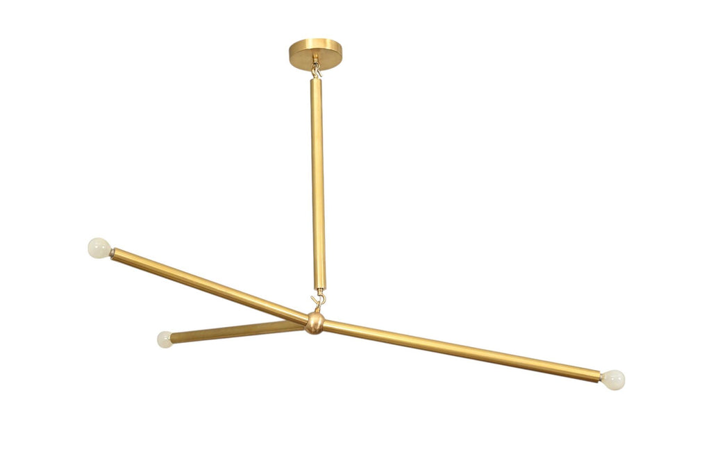3 light Modern Brass Handmade  Vintage Stilnovo Chandelier Light Fixture