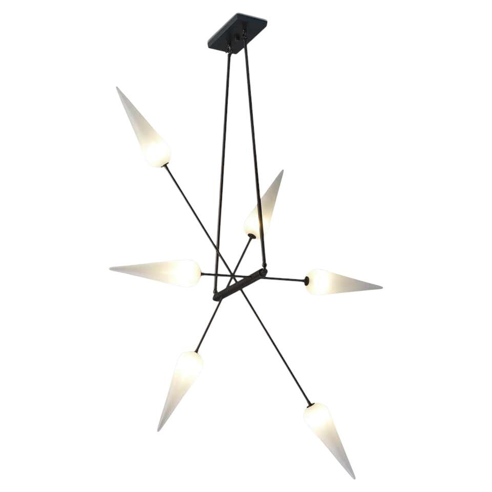 6 Branch Light Rectangle Plate Double Mount Ceiling Brass Sputnik Glass Globe Fixture Chandelier __etsy:7147508938