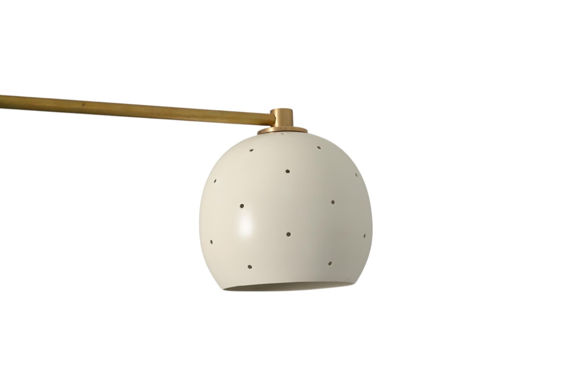 3 Branch Perforated Globe Light Flush Mount Ceiling Brass Sputnik Fixture Downward Tilt __etsy:7194999733
