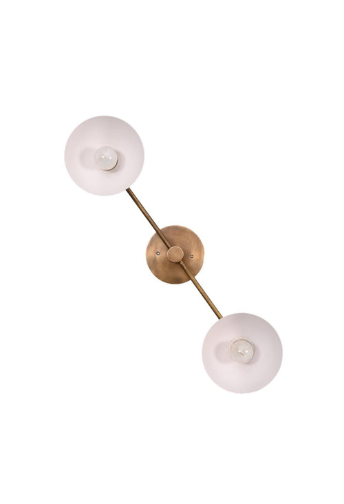 2 Flush Mount Brass Ceiling Light - Double Modern Wall Lamp -  Sconce Vanity Light __etsy:7001459282