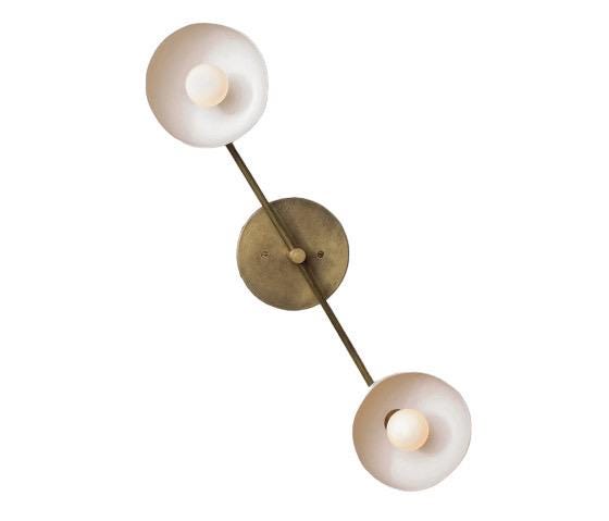 2 Flush Mount Brass Ceiling Light - Double Modern Wall Lamp -  Sconce Vanity Light __etsy:7001458254