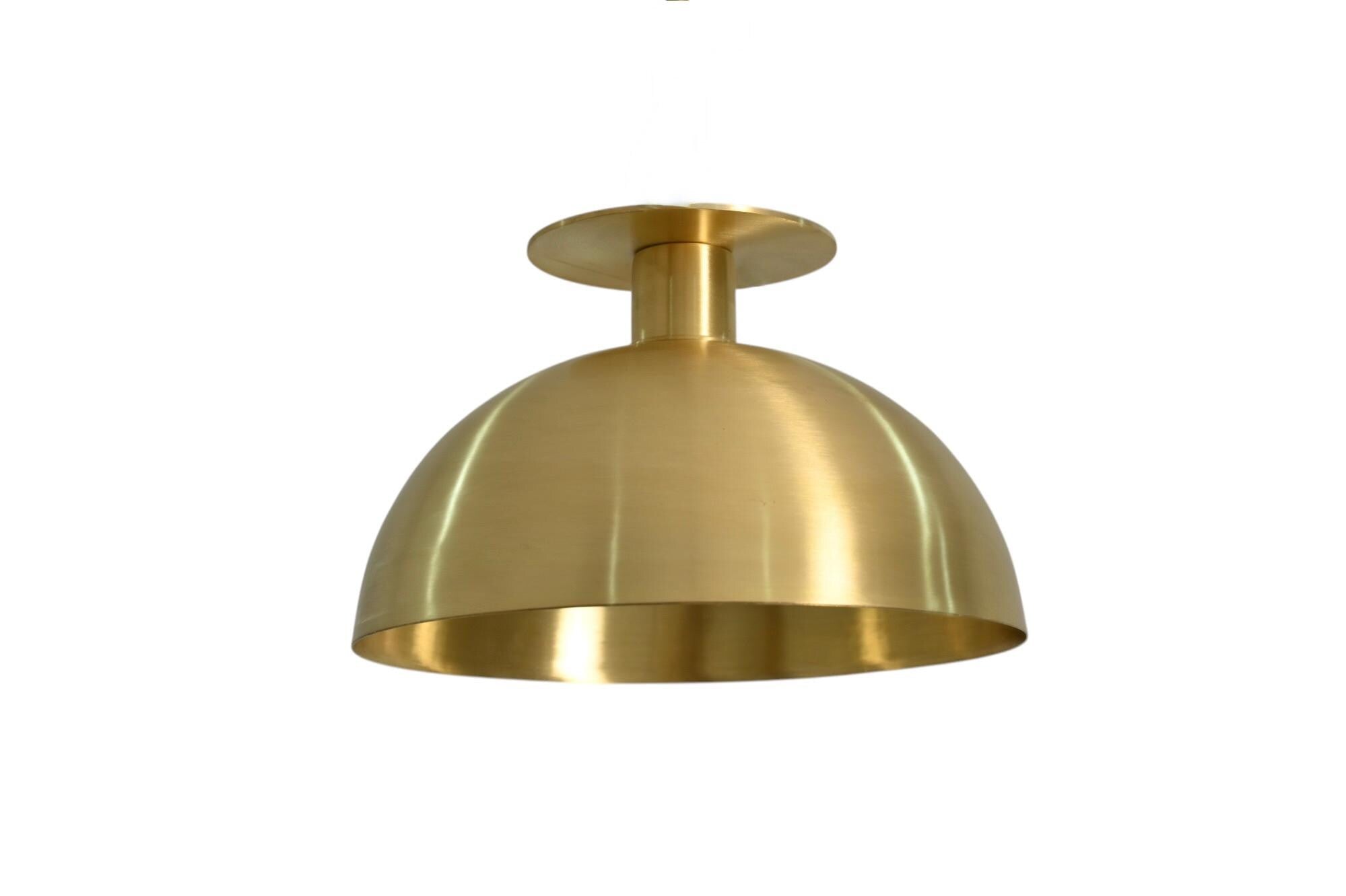 Flush Mount Ceiling Dome Light Italian Brass  Pendant Fixtures Mid Century Modern Chandelier __etsy:7209474789