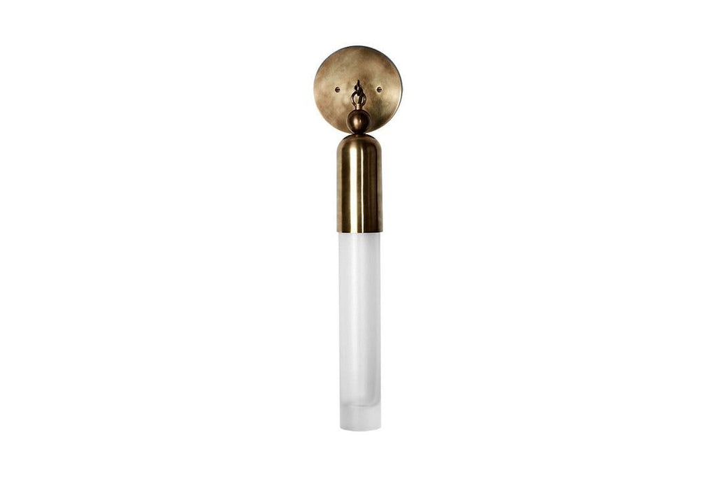 Glass Tube Wall Sconce: Modern Antique Brass Light Fixture __etsy:7057601664