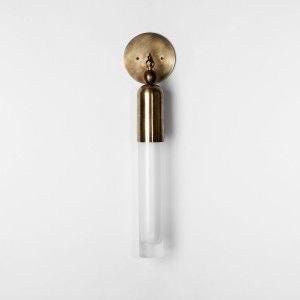 Glass Tube Wall Sconce: Modern Antique Brass Light Fixture __etsy:7057601354