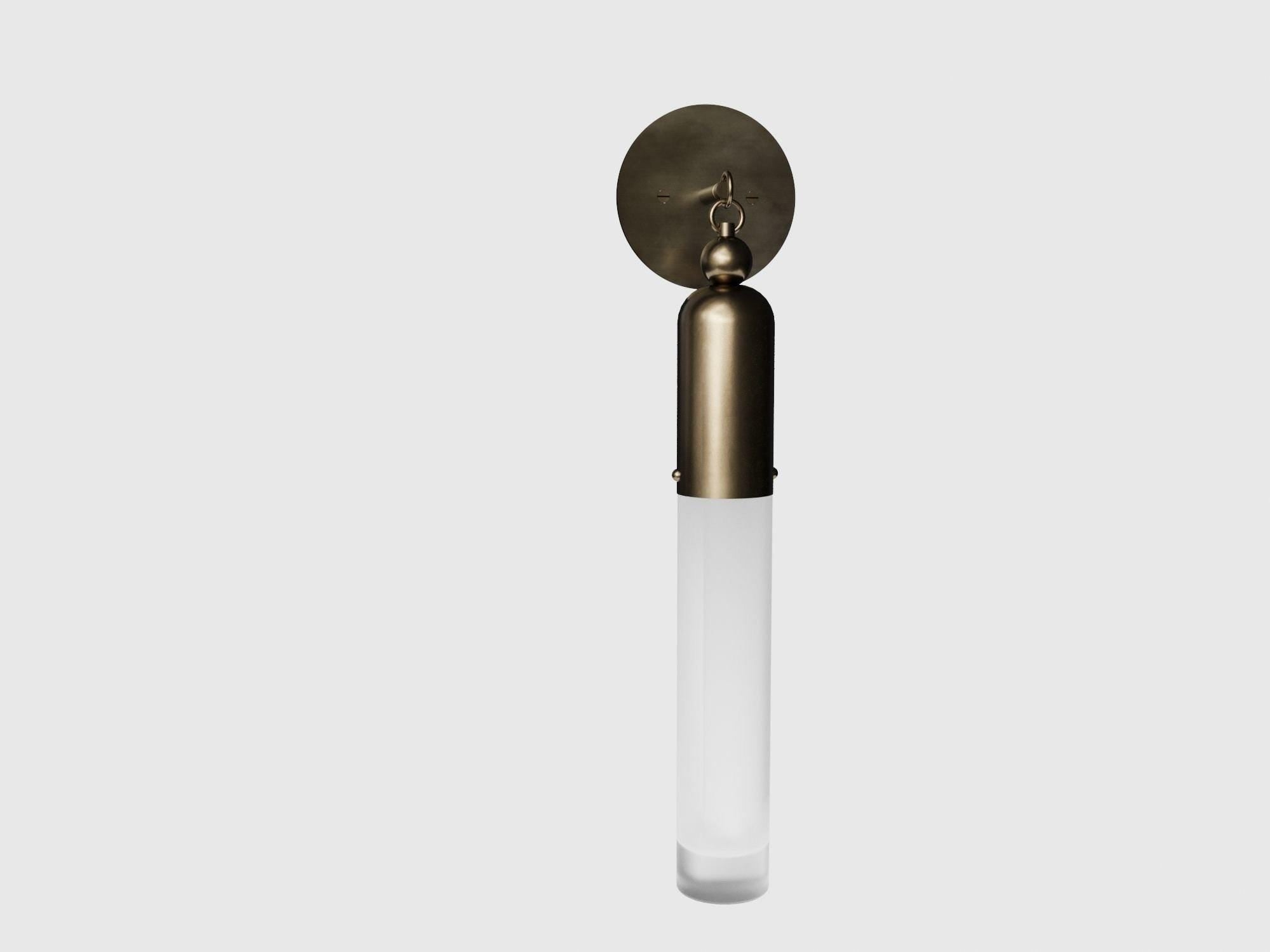 Glass Tube Wall Sconce: Modern Antique Brass Light Fixture __etsy:7105555959