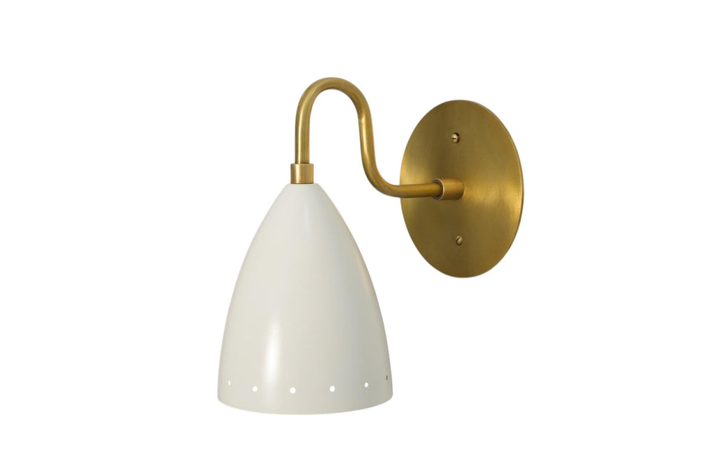 Handmade Brass Cone Sconce: Mid-Century Modern Wall Lamp __etsy:7195024675