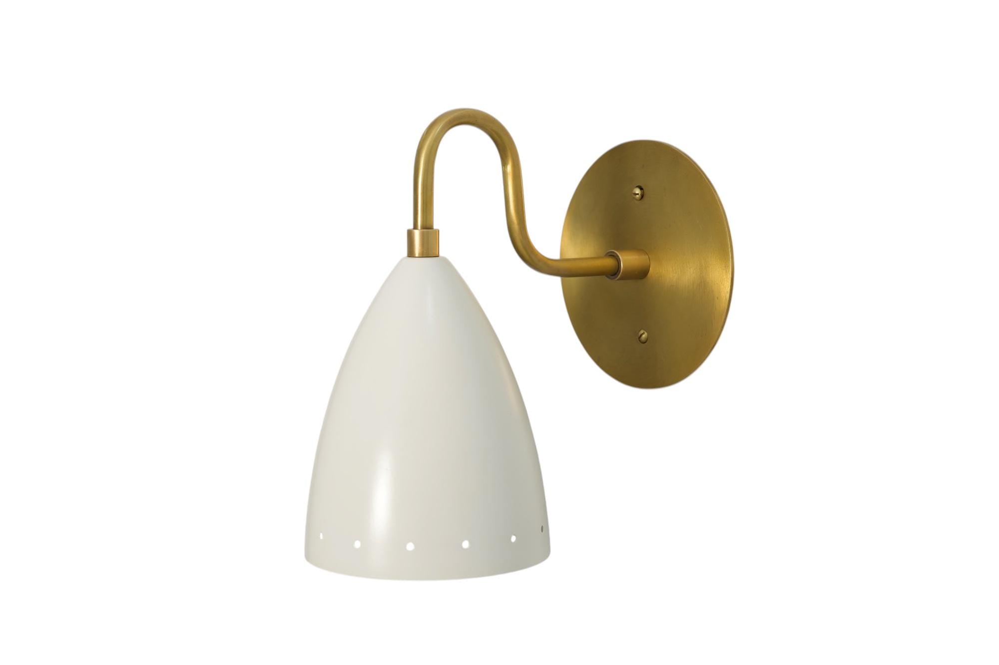 Handmade Brass Cone Sconce: Mid-Century Modern Wall Lamp __etsy:7195024675