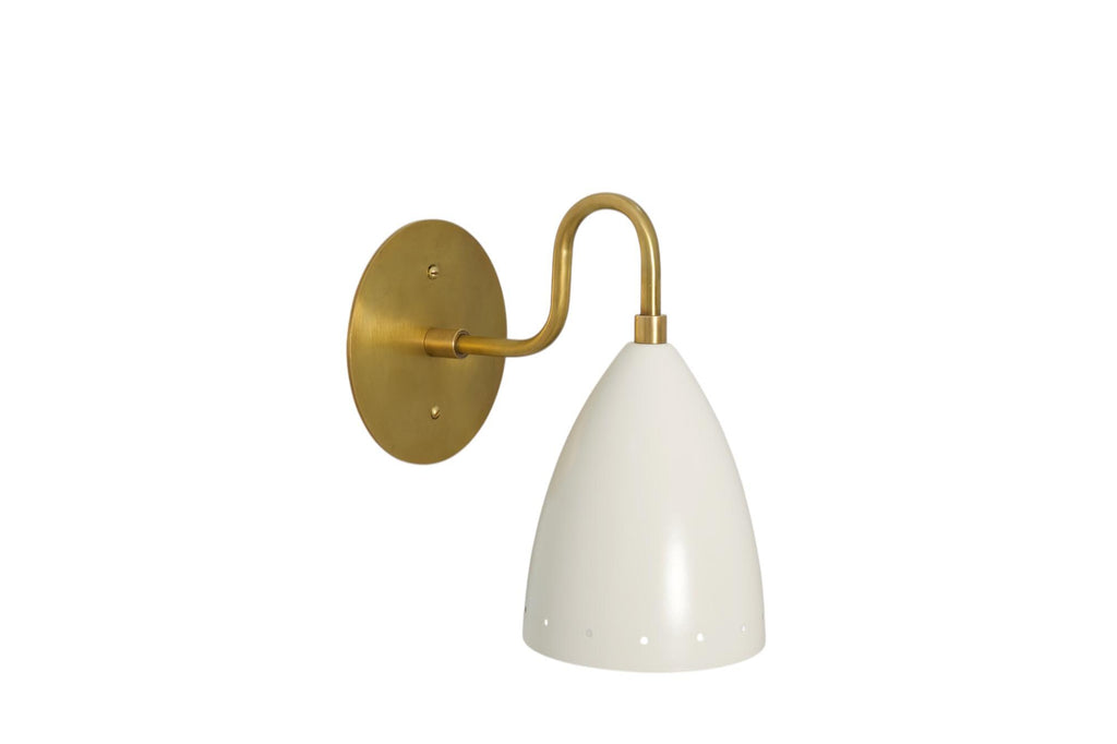 Handmade Brass Cone Sconce: Mid-Century Modern Wall Lamp __etsy:7195024795