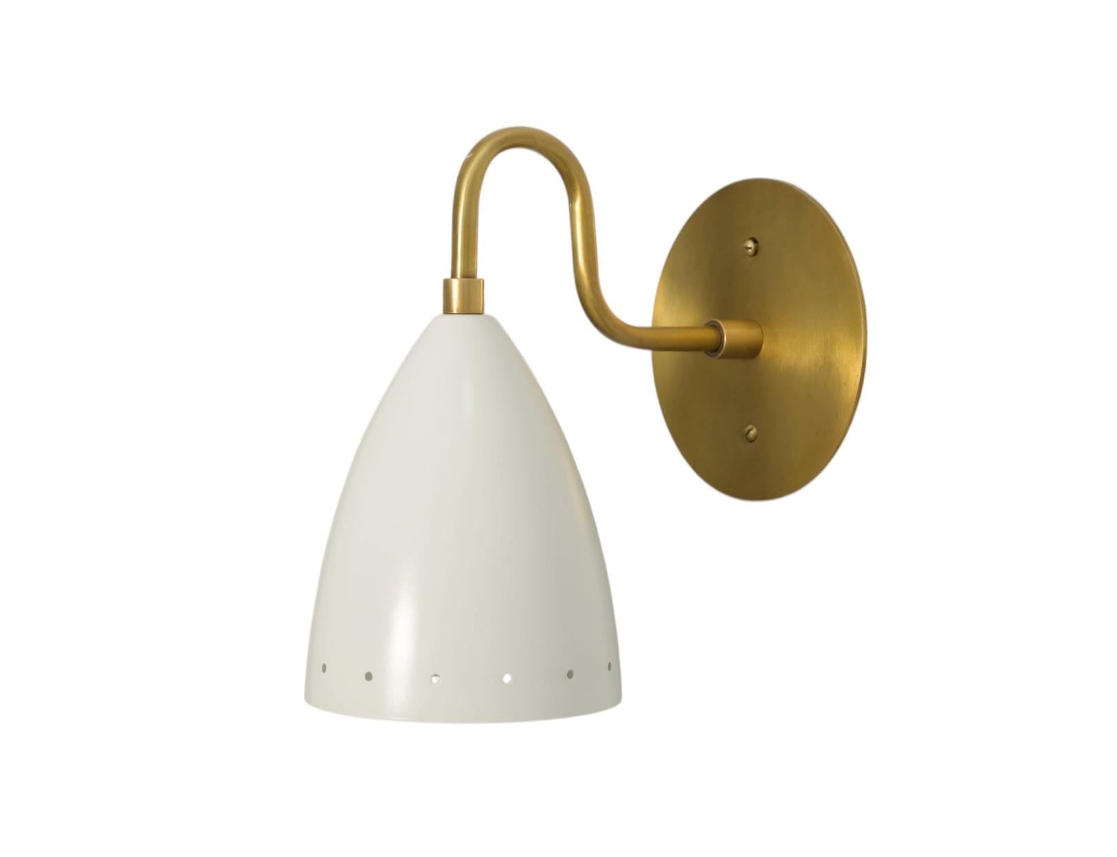 Handmade Brass Cone Sconce: Mid-Century Modern Wall Lamp __etsy:7147034210