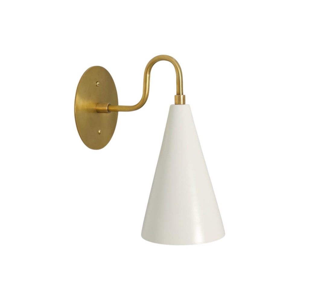Handmade Brass Cone Wall Sconce - Mid-Century Modern Style __etsy:7147046788