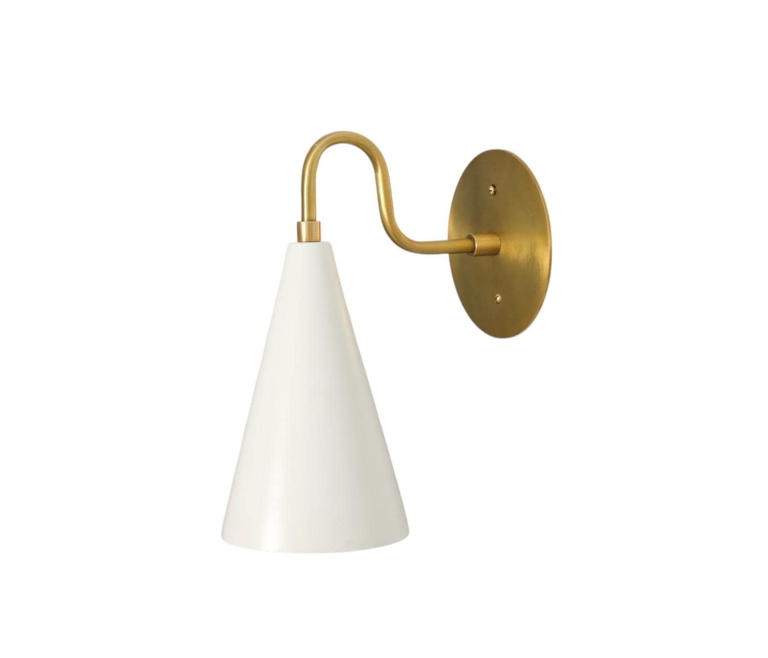 Handmade Brass Cone Wall Sconce - Mid-Century Modern Style __etsy:7147046948