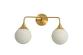 Handmade Brass Double Globe Vanity Light - Mid Century Wall Sconce __etsy:7154313795