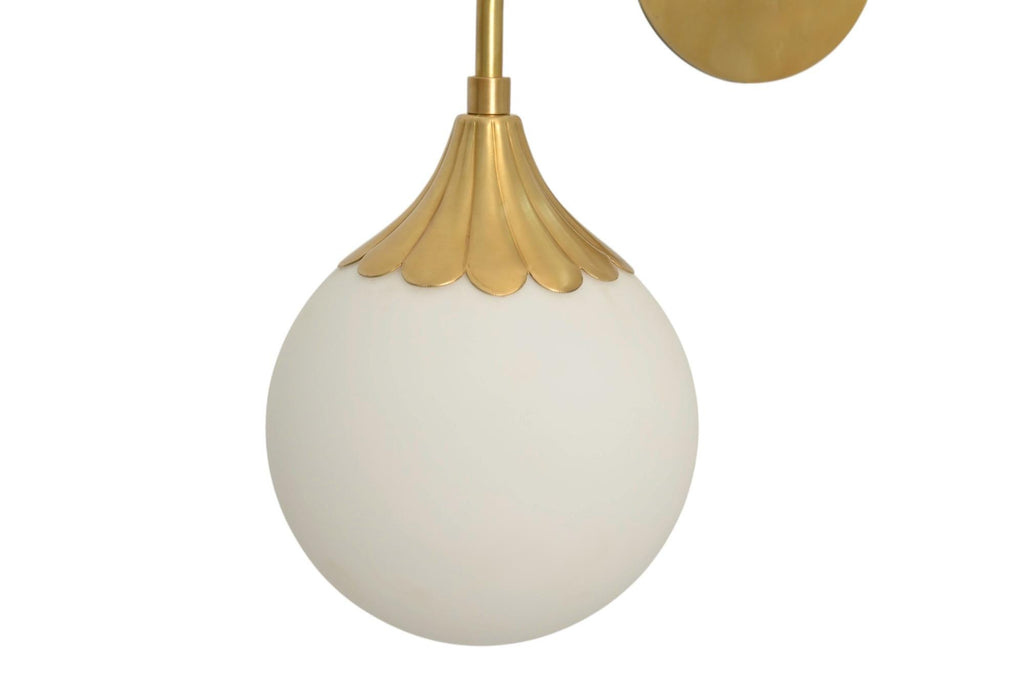 Handmade Brass Double Globe Vanity Light - Mid Century Wall Sconce __etsy:7106343506