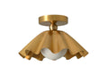 Handmade Brass Flush Mount Ceiling Light: Wavy Glass Globe, Mid Century Modern __etsy:7195013959