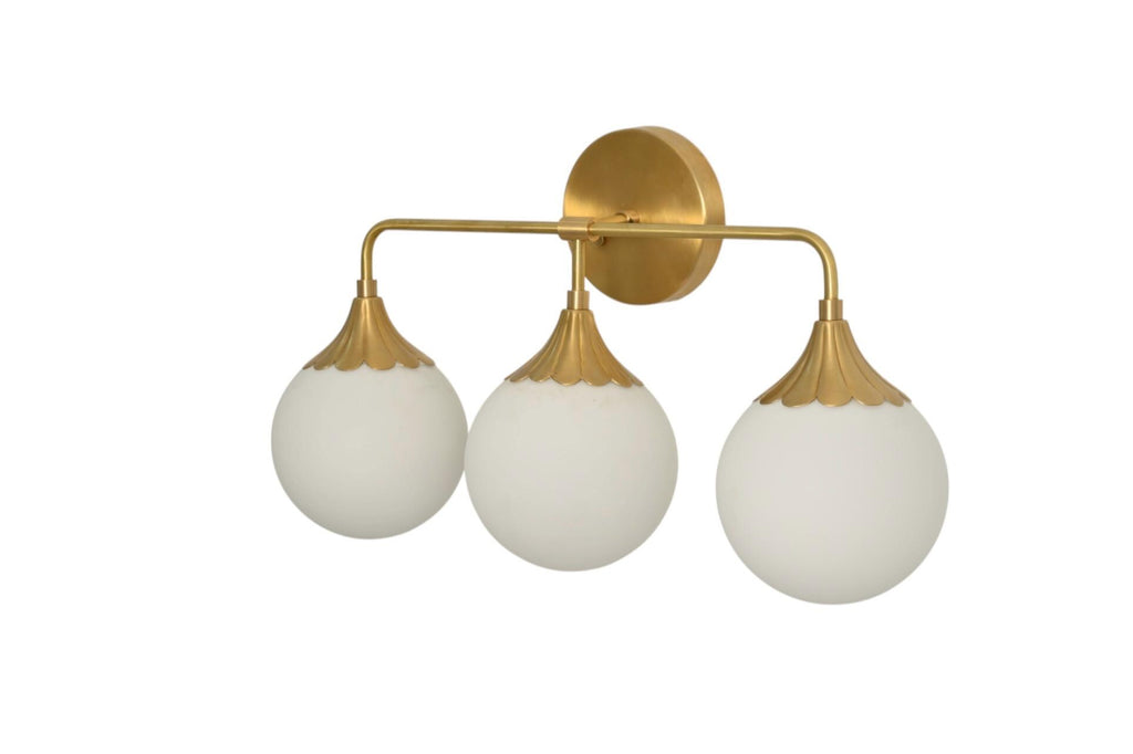 Handmade Brass Globe Vanity Light Fixture: Mid Century Wall Sconce __etsy:7220995805