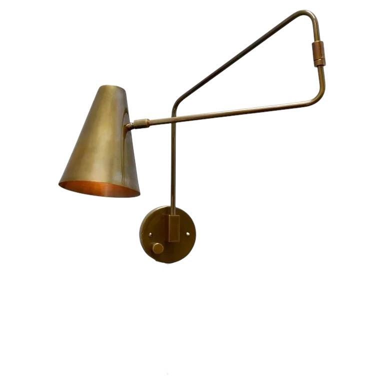 Handmade Brass Pivot Sconce: Mid-Century Style Swing Arms Wall Lamp __etsy:7231783471