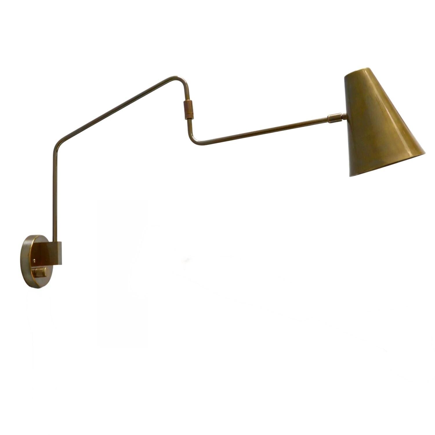 Handmade Brass Pivot Sconce: Mid-Century Style Swing Arms Wall Lamp __etsy:7231782937
