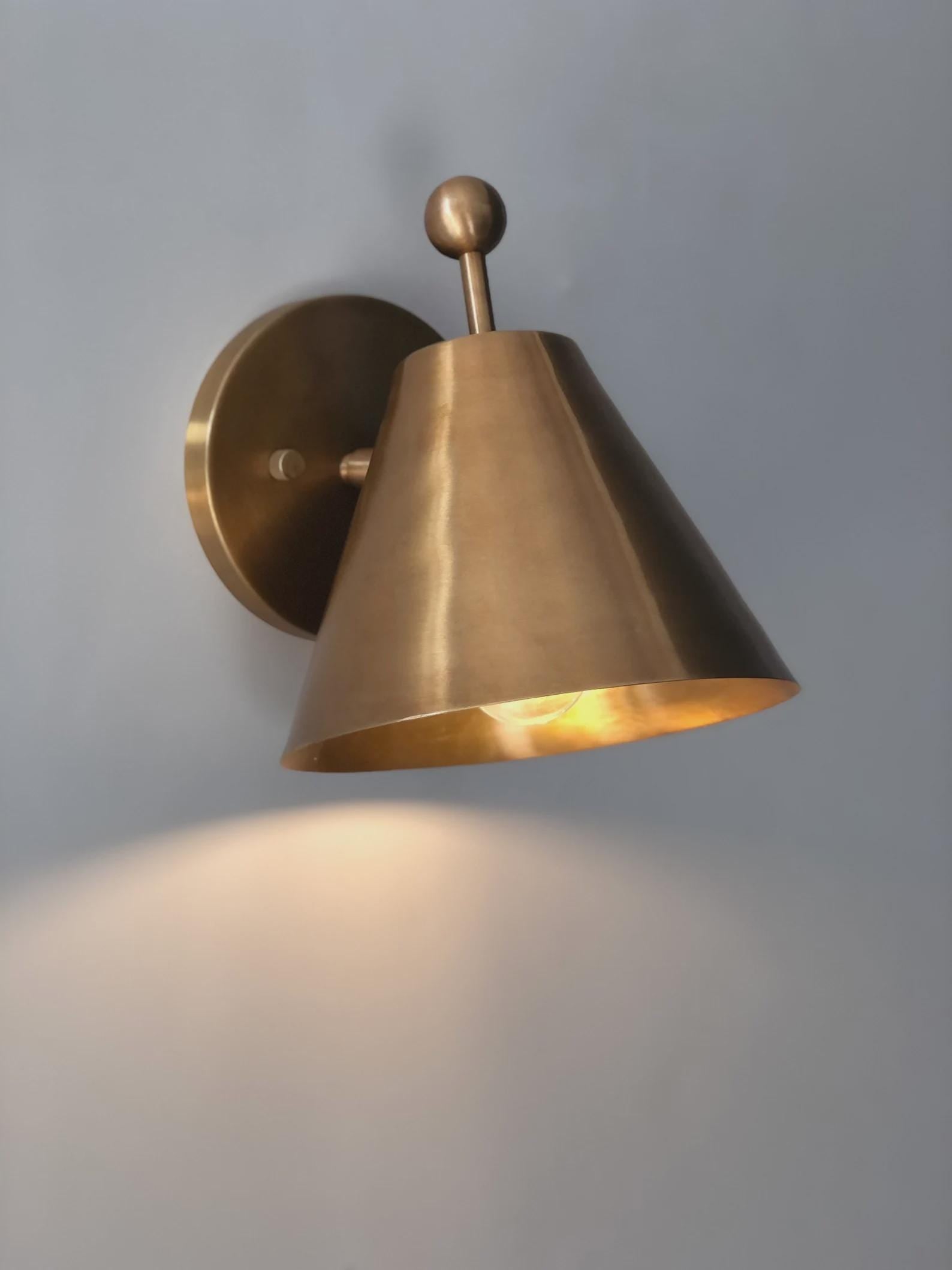 Handmade Brass Pivot Sconce: Mid-Century Style Wall Lamp __etsy:7538041367
