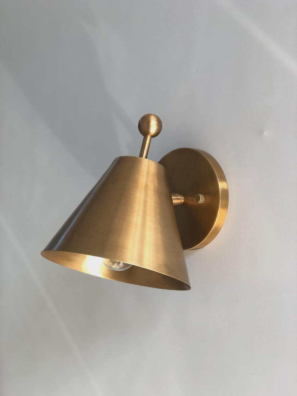 Handmade Brass Pivot Sconce: Mid-Century Style Wall Lamp __etsy:7490103804