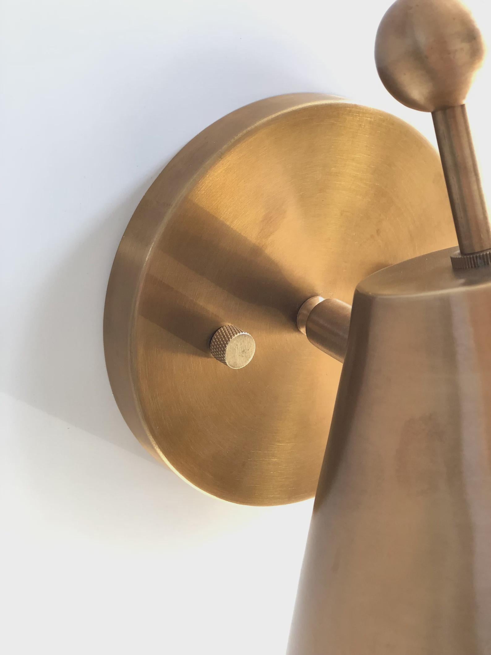 Handmade Brass Pivot Sconce: Mid-Century Style Wall Lamp __etsy:7538042119