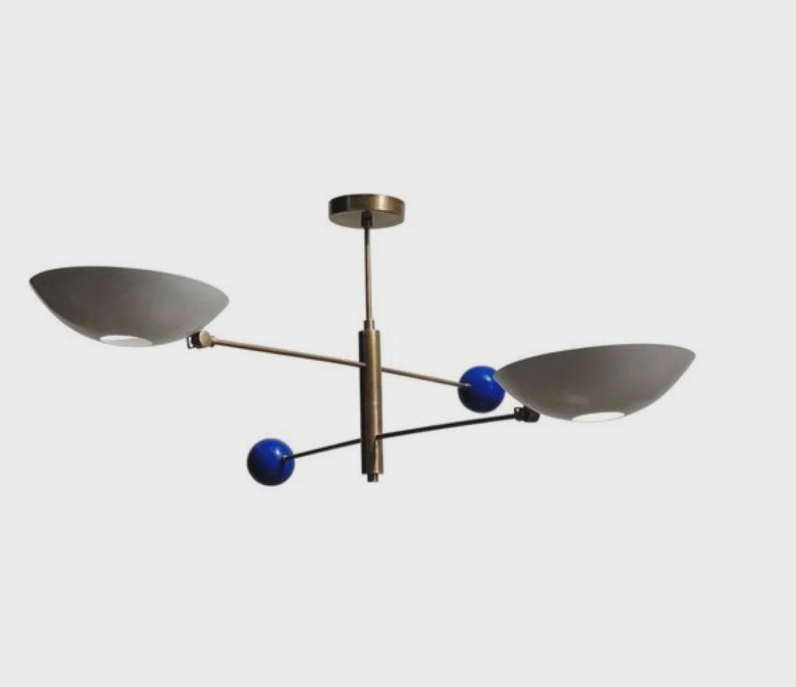 Handmade Brass Sputnik Chandelier: Mid-Century Modern Ceiling Light __etsy:7167025300
