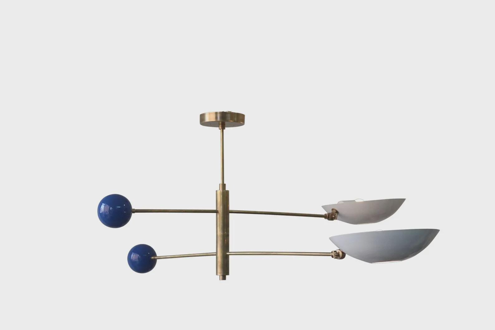 Handmade Brass Sputnik Chandelier: Mid-Century Modern Ceiling Light __etsy:7215013829