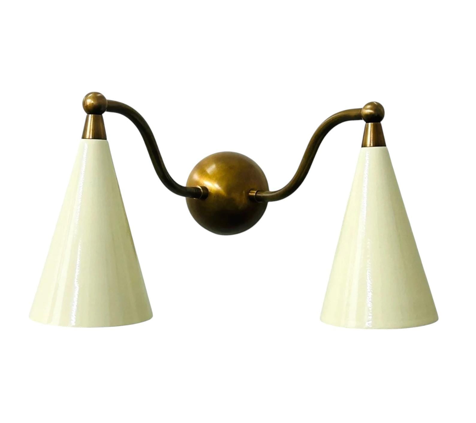 Handmade Brass Stilnovo Vanity Light - Mid Century Wall Sconce __etsy:7046637359