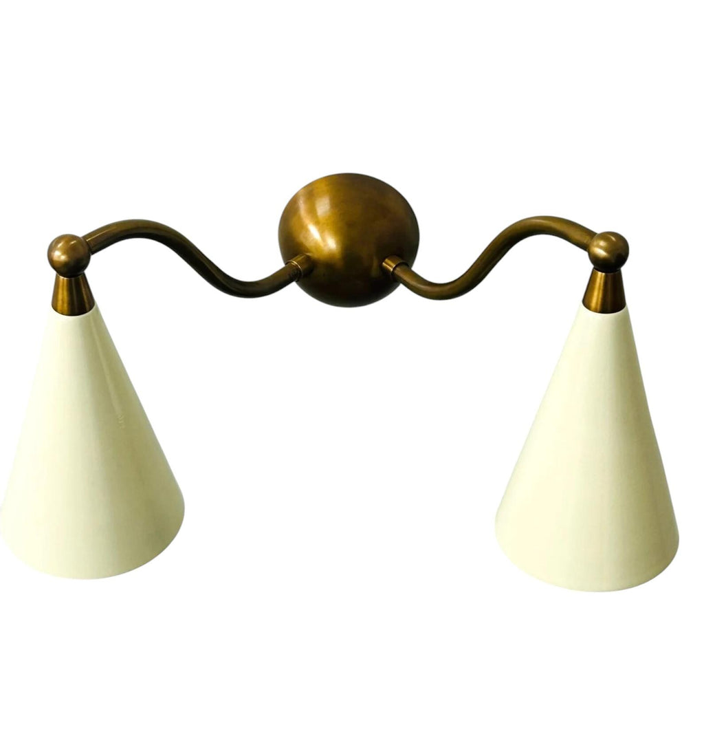 Handmade Brass Stilnovo Vanity Light - Mid Century Wall Sconce __etsy:7046637573