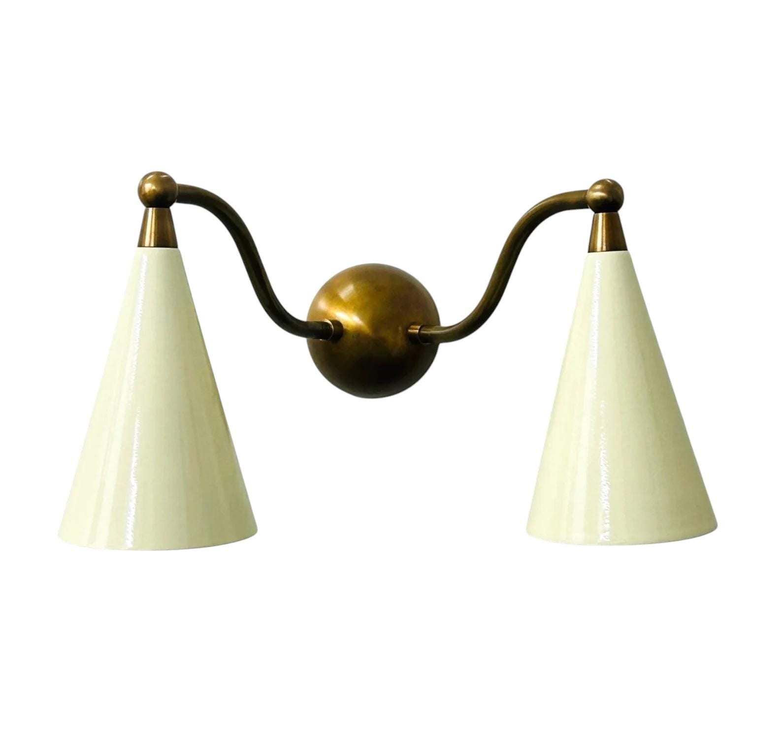 Handmade Brass Stilnovo Vanity Light - Mid Century Wall Sconce __etsy:7046638139