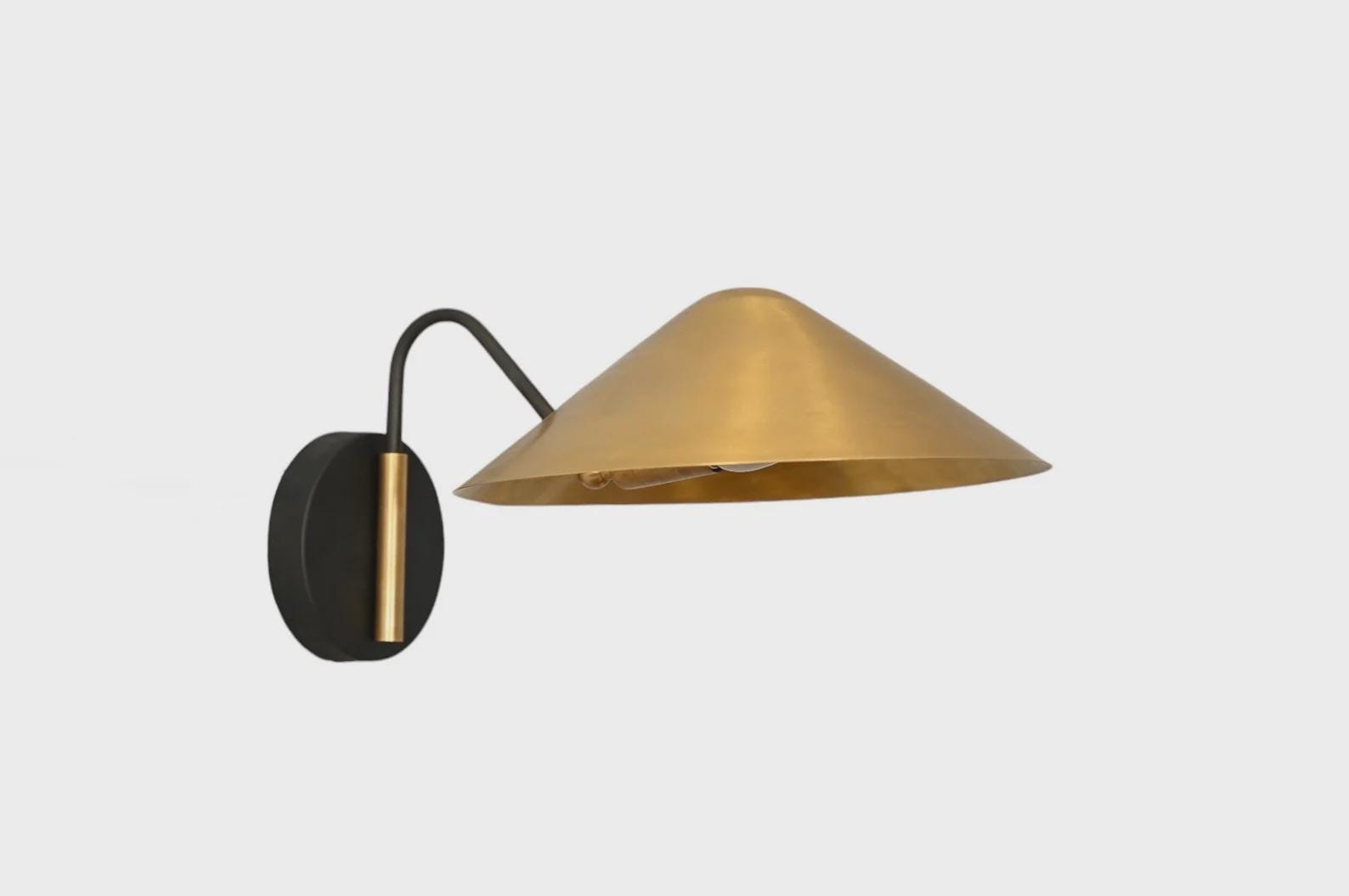 Handmade Brass Triangle Sconce: Mid-Century Modern Wall Lamp __etsy:7195594039