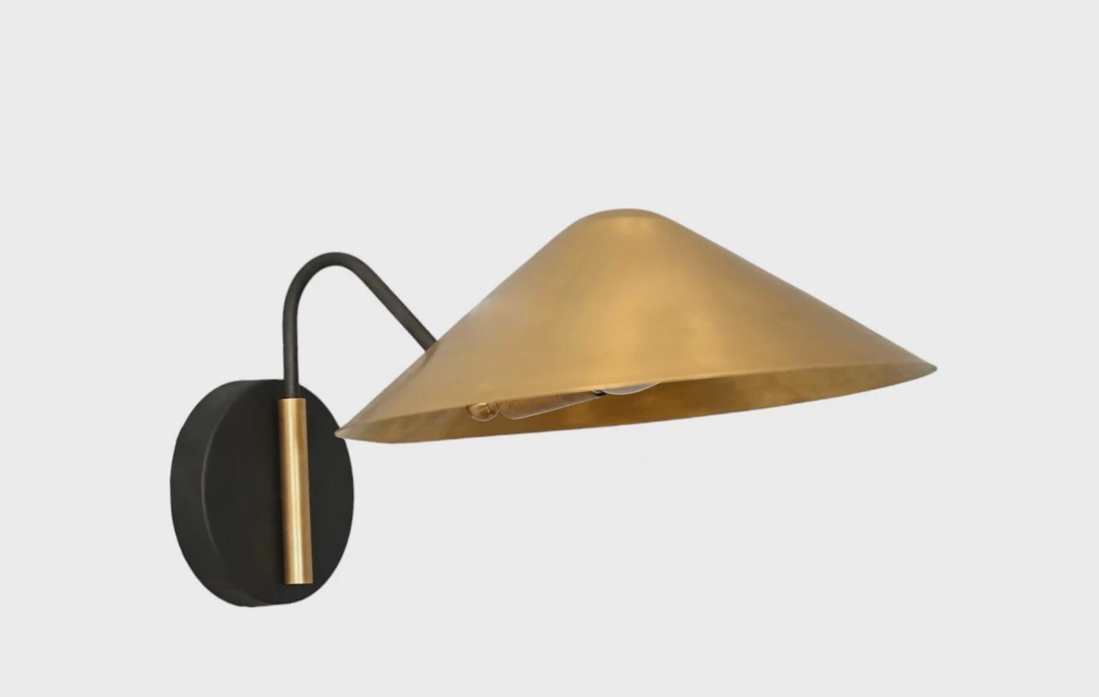 Handmade Brass Triangle Sconce: Mid-Century Modern Wall Lamp __etsy:7195594397