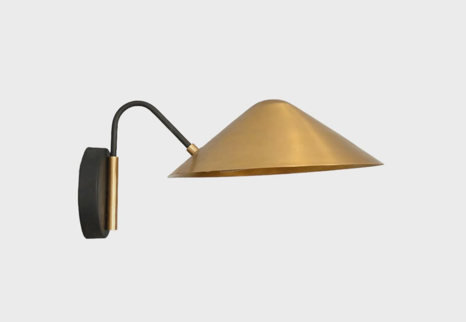 Handmade Brass Triangle Sconce: Mid-Century Modern Wall Lamp __etsy:7147605162