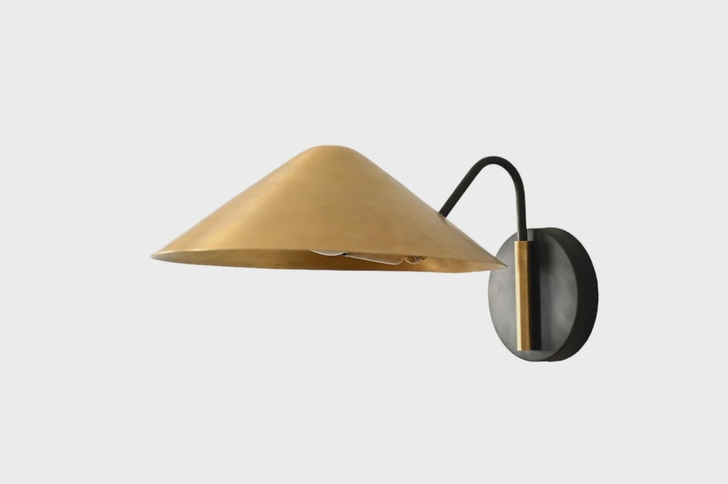 Handmade Brass Triangle Sconce: Mid-Century Modern Wall Lamp __etsy:7195594909