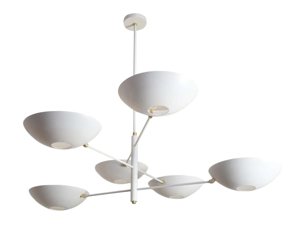 Large Brass Sputnik Chandelier: Mid Century Modern Ceiling Light __etsy:7218039215