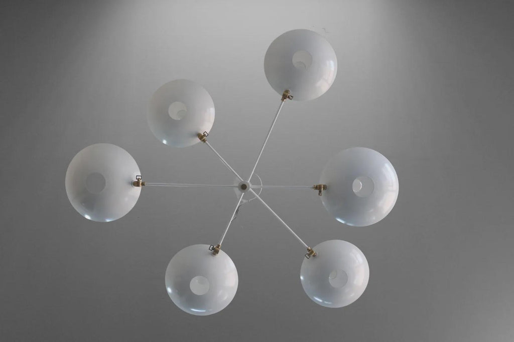 Large Brass Sputnik Chandelier: Mid Century Modern Ceiling Light __etsy:7218039325