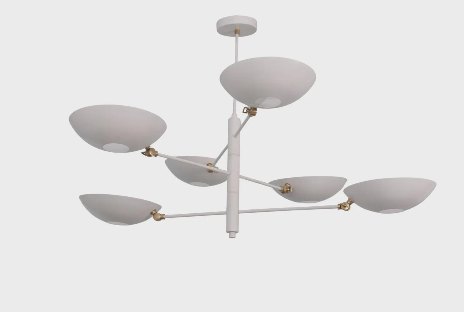 Large Brass Sputnik Chandelier: Mid Century Modern Ceiling Light __etsy:7218039407