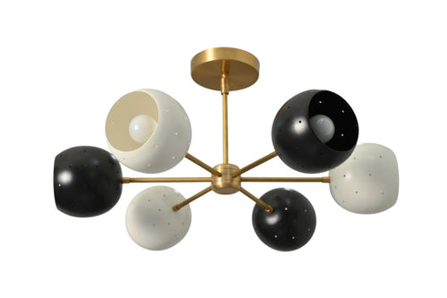 6 Light Brass Ball Sputnik Chandelier Lighting Fixture __etsy:7132341966