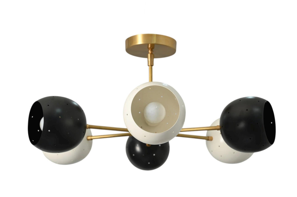 6 Light Brass Ball Sputnik Chandelier Lighting Fixture __etsy:7180311661