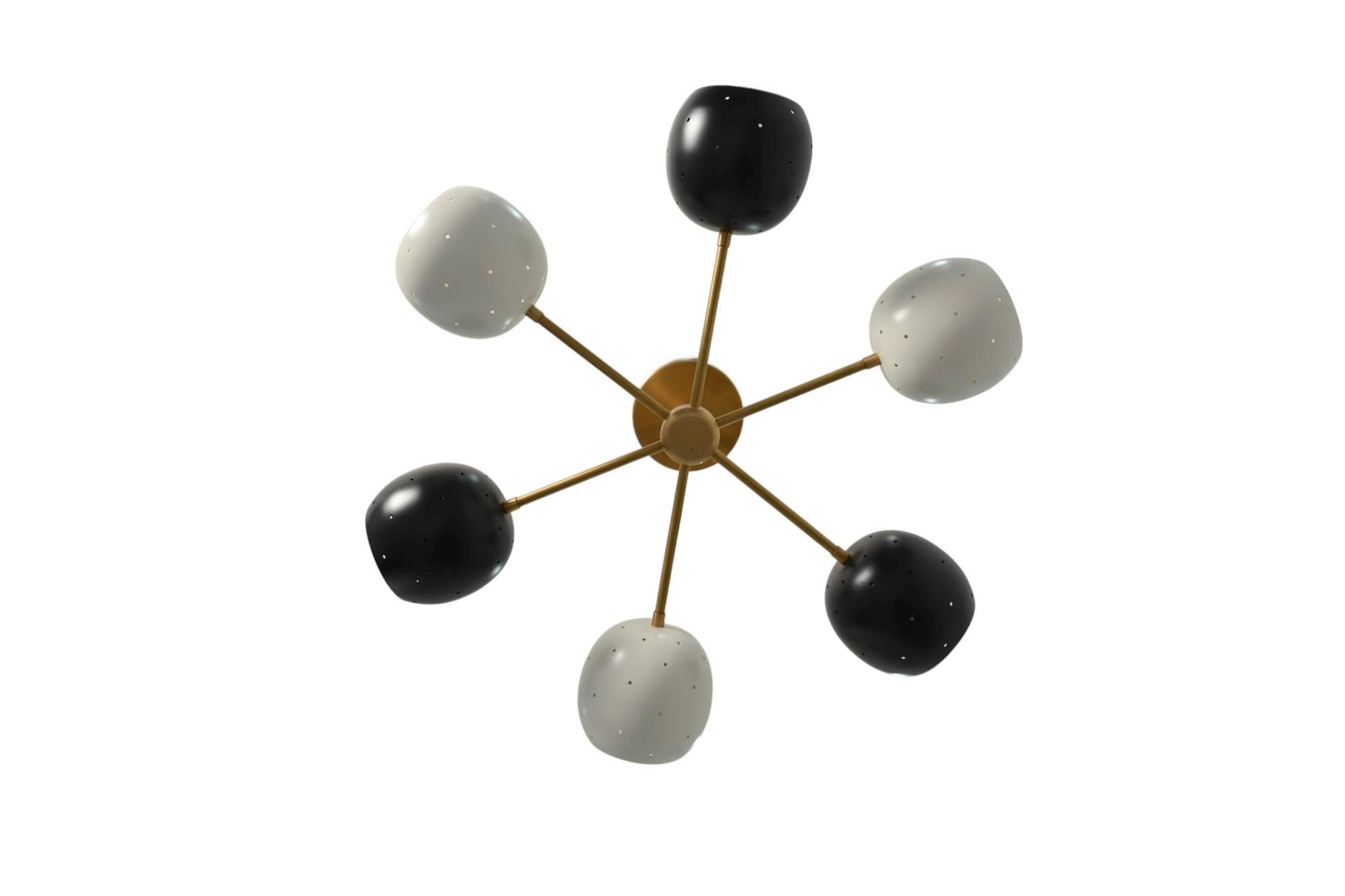 6 Light Brass Ball Sputnik Chandelier Lighting Fixture __etsy:7180310317
