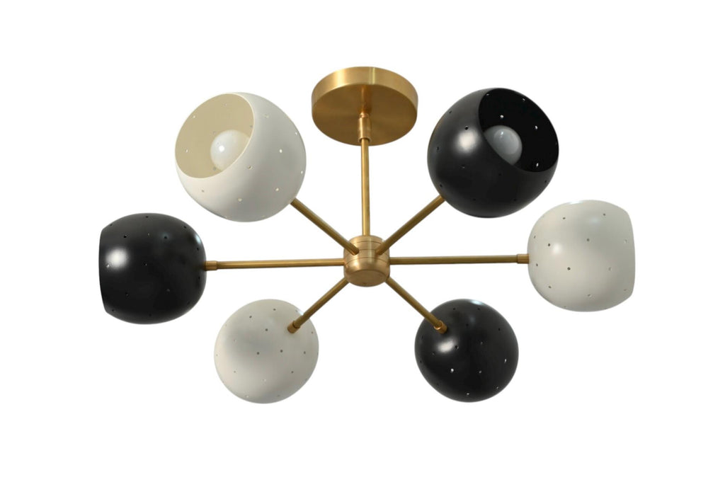 6 Light Brass Ball Sputnik Chandelier Lighting Fixture __etsy:7132341740